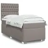 Image de vidaXL Sommier à lattes de lit avec matelas Taupe 90x200 cm Tissu