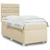 Image de vidaXL Sommier à lattes de lit avec matelas Crème 90x200 cm Tissu