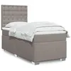 Image de vidaXL Sommier à lattes de lit avec matelas Taupe 90x200 cm Tissu