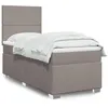 Image de vidaXL Sommier à lattes de lit avec matelas Taupe 100x200 cm Tissu