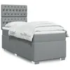 Image de vidaXL Sommier à lattes de lit avec matelas Gris clair 100x200cm Tissu