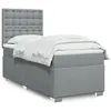 Image de vidaXL Sommier à lattes de lit avec matelas Gris clair 100x200cm Tissu