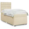 Image de vidaXL Sommier à lattes de lit avec matelas Crème 100x200 cm Tissu