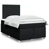 Image de vidaXL Sommier à lattes de lit avec matelas Noir 120x200 cm Tissu