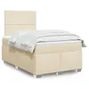 Image de vidaXL Sommier à lattes de lit avec matelas Crème 120x200 cm Tissu
