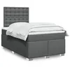 Image de vidaXL Sommier à lattes de lit avec matelas Gris foncé 120x200cm Tissu