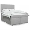 Image de vidaXL Sommier à lattes de lit avec matelas Gris clair 140x190cm Tissu