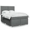Image de vidaXL Sommier à lattes de lit avec matelas Gris foncé 140x190cm Tissu