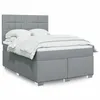 Image de vidaXL Sommier à lattes de lit avec matelas Gris clair 140x190cm Tissu