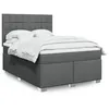 Image de vidaXL Sommier à lattes de lit avec matelas Gris foncé 140x190cm Tissu