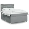Image de vidaXL Sommier à lattes de lit avec matelas Gris clair 140x190cm Tissu
