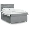 Image de vidaXL Sommier Ã  lattes de lit avec matelas Gris clair 140x190cm Tissu