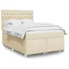 Image de vidaXL Sommier à lattes de lit avec matelas Crème 140x190 cm Tissu
