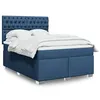 Image de vidaXL Sommier à lattes de lit avec matelas Bleu 140x190 cm Tissu