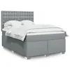 Image de vidaXL Sommier à lattes de lit avec matelas Gris clair 140x190cm Tissu