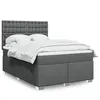 Image de vidaXL Sommier à lattes de lit avec matelas Gris foncé 140x190cm Tissu