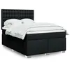 Image de vidaXL Sommier à lattes de lit avec matelas Noir 140x190 cm Tissu