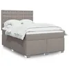 Image de vidaXL Sommier à lattes de lit avec matelas Taupe 140x190 cm Tissu