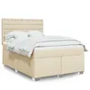 Image de vidaXL Sommier à lattes de lit avec matelas Crème 140x190 cm Tissu