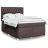 Image de vidaXL Sommier à lattes de lit avec matelas Marron foncé 160x200 cm