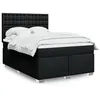 Image de vidaXL Sommier à lattes de lit avec matelas Noir 160x200 cm Tissu