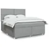 Image de vidaXL Sommier à lattes de lit avec matelas Gris clair 180x200cm Tissu