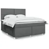 Image de vidaXL Sommier à lattes de lit avec matelas Gris foncé 180x200cm Tissu