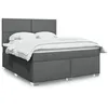 Image de vidaXL Sommier Ã  lattes de lit avec matelas Gris foncÃ© 180x200cm Tissu