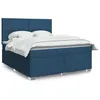 Image de vidaXL Sommier à lattes de lit avec matelas Bleu 180x200 cm Tissu