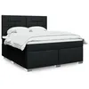 Image de vidaXL Sommier à lattes de lit avec matelas Noir 180x200 cm Tissu