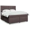 Image de vidaXL Sommier à lattes de lit avec matelas Marron foncé 180x200 cm