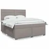 Image de vidaXL Sommier à lattes de lit avec matelas Taupe 180x200 cm Tissu