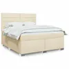 Image de vidaXL Sommier à lattes de lit avec matelas Crème 180x200 cm Tissu