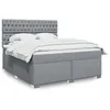 Image de vidaXL Sommier à lattes de lit avec matelas Gris clair 180x200cm Tissu