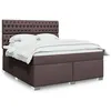 Image de vidaXL Sommier à lattes de lit avec matelas Marron foncé 180x200 cm