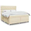 Image de vidaXL Sommier à lattes de lit avec matelas Crème 180x200 cm Tissu