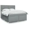 Image de vidaXL Sommier à lattes de lit avec matelas Gris clair 180x200cm Tissu