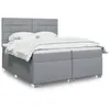 Image de vidaXL Sommier à lattes de lit avec matelas Gris clair 200x200cm Tissu