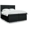 Image de vidaXL Sommier à lattes de lit avec matelas Noir 200x200 cm Tissu