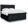 Image de vidaXL Sommier Ã  lattes de lit avec matelas Noir 200x200 cm Tissu