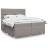 Image de vidaXL Sommier Ã  lattes de lit avec matelas Taupe 200x200 cm Tissu