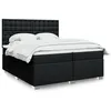 Image de vidaXL Sommier à lattes de lit avec matelas Noir 200x200 cm Tissu