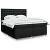 Image de vidaXL Sommier Ã  lattes de lit avec matelas Noir 200x200 cm Tissu