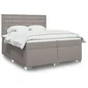Image de vidaXL Sommier à lattes de lit avec matelas Taupe 200x200 cm Tissu
