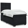 Image de vidaXL Sommier à lattes de lit avec matelas Noir 90x200 cm Velours