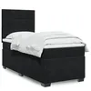 Image de vidaXL Sommier Ã  lattes de lit avec matelas Noir 90x200 cm Velours