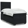 Image de vidaXL Sommier à lattes de lit avec matelas Noir 90x200 cm Velours