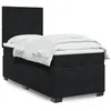 Image de vidaXL Sommier à lattes de lit avec matelas Noir 100x200 cm Velours