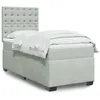 Image de vidaXL Sommier à lattes de lit et matelas Gris clair 100x200cm Velours