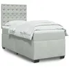 Image de vidaXL Sommier Ã  lattes de lit et matelas Gris clair 100x200cm Velours
